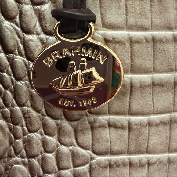 Brahmin Extra Large April Cocoa Ombre Melbourne Leather Tote - Picture 3 of 16